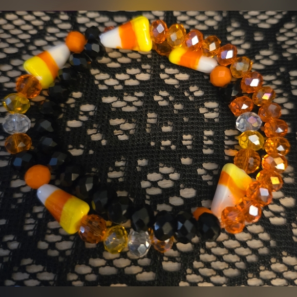 Glass Crystals/Beads Candy Corn Bracelets set of 2! - Picture 2 of 14